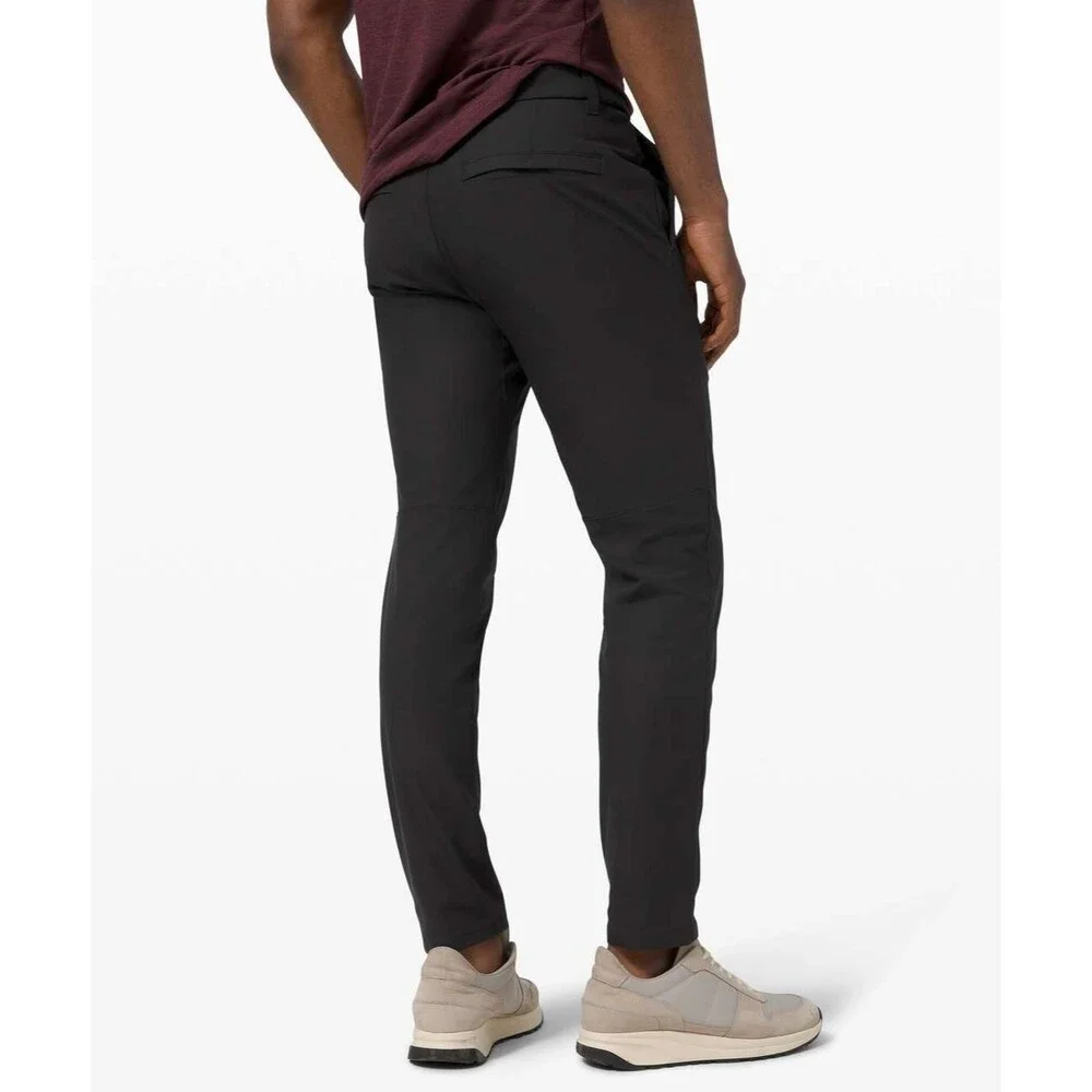 Men Lululemon Commission Pant Slim Fit Warpstreme ABC Black Trouser M5975S 31x31